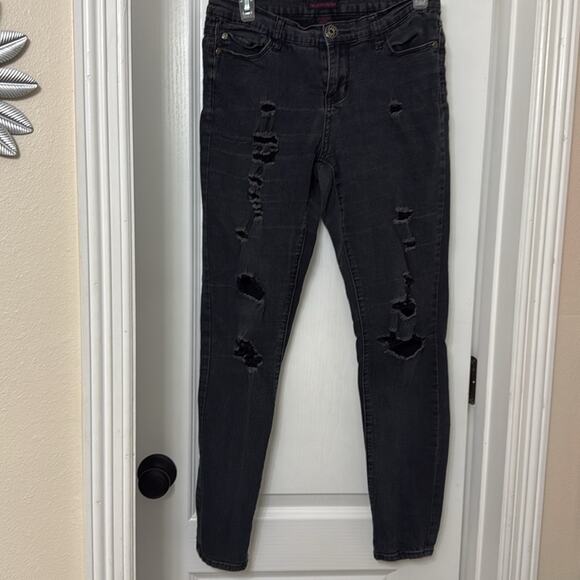 Silver crush black vintage distressed jeans size 5 - Picture 1 of 5